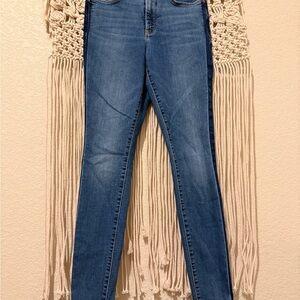 Athleta Women’s Skinny Dark Wash Jeans – Size 6, Classic Blue, Side Detail